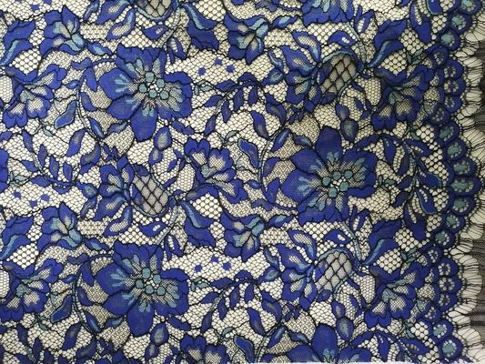 100 Yards Blue Eyelash Corded Lace Fabric Tekstil Rumah Kain Scallop Edge Mesh
