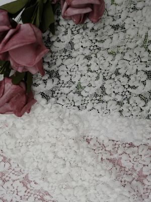 Kain Renda Spandex Putih Kain Renda Peregangan Untuk Tekstil Rumah