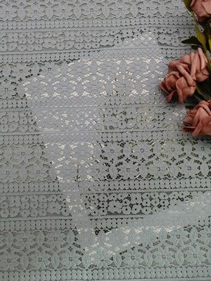 145CM Blue Cotton 3D Floral Lace Fabric Untuk Artikel Tempat Tidur