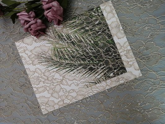 Tempat Tidur Bulu Mata Scallop Edge Tulle Kain Renda Chantilly Prancis