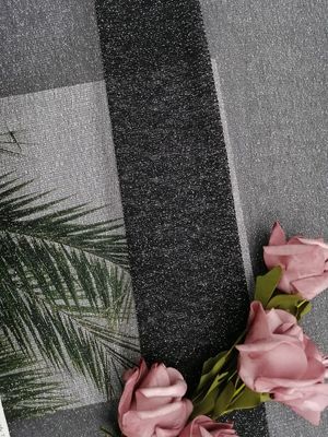 Kain Renda Metalik Hitam Lembut Lurex Kain Renda Perak Untuk Gaun