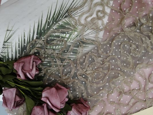 Kain Bordir Khaki Applique