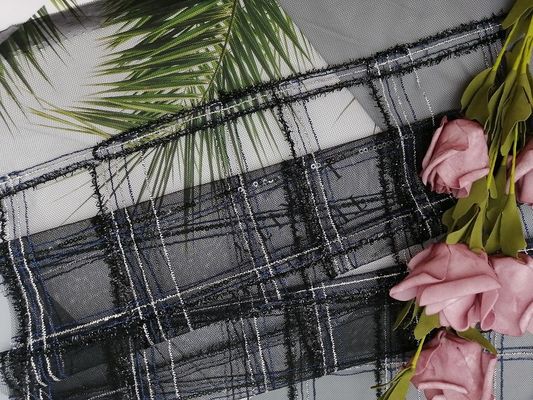 Navy Tulle Mesh 100 Yards Kain Payet Poliester 100%