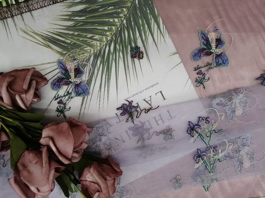 100 yard Kain Tulle Bordir Warna-warni Halus Mesh