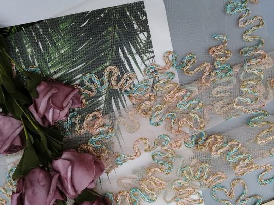 Crochet Corded Lurex Bordir Kain Renda Metalik