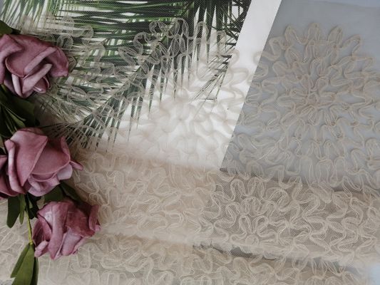 Crochet Tulle Mesh Kain Applique Renda Bunga Swiss