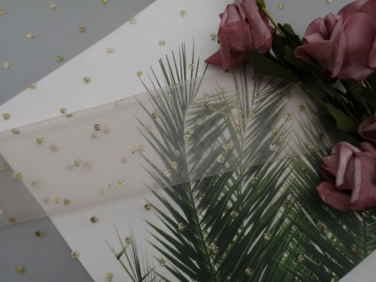 100 Yards Metallic Glitter Foil Dicetak Kain Polka Dot Gading