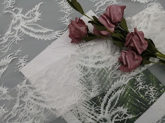 Kain Gaun Pengantin Pengantin Kain Renda Chantilly Putih Ringan