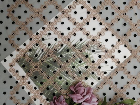 125cm Polka Dot Bordir Berbondong-bondong Tulle Mesh Fabric