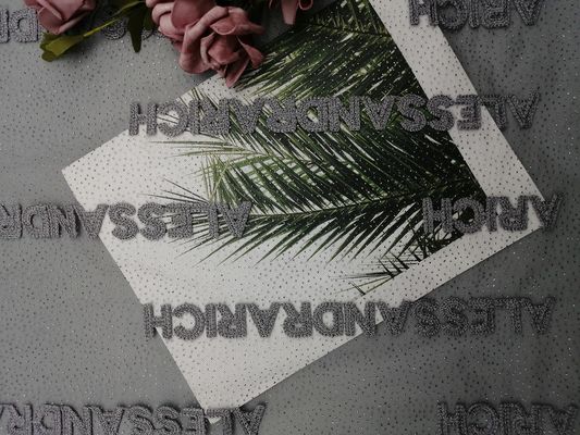 Kain Mesh Foil Bordir Glitter Abu-abu Untuk Gaun Malam Wanita