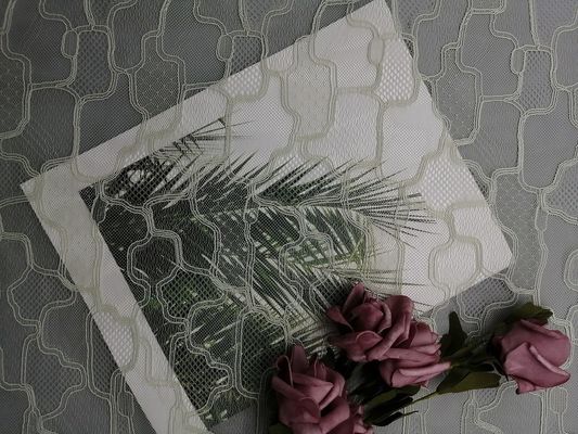 Bordir Mesh Kain Renda Geometris Dekoratif French Chantilly