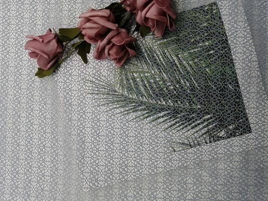 Gray Lightweight Geometric Lace Tulle Mesh Untuk Gaun Malam