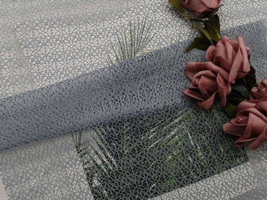 Gray Lightweight Geometric Lace Tulle Mesh Untuk Gaun Malam