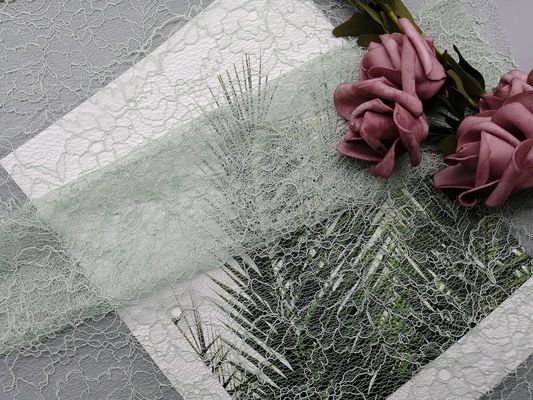 100% Polyester Corded Lace Fabric Kain Bordir Warna Disesuaikan