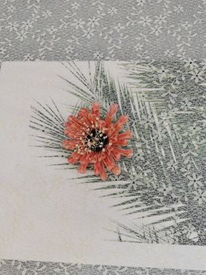 Kain Trim Bunga Gading Kecil 100% Polyester leavers kain renda