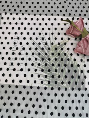 Black Dot Tulle Crinkle Berkelompok Mesh Kain Lipit