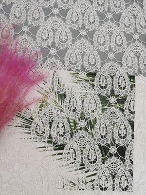 Pola Hati Bordir Kain Renda Crochet Gaun Pengantin Kimia Renda