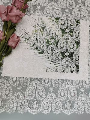 Pola Hati Bordir Kain Renda Crochet Gaun Pengantin Kimia Renda