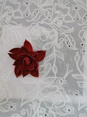 100% Cotton Corded Bordir Eyelet Lace Fabric Untuk Anak