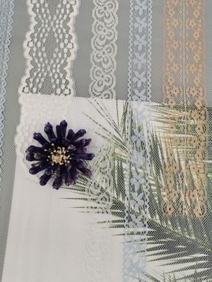 Tricolor Polyester Lingerie Bordir Pakaian Kain Renda