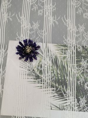Blus Bordir Kain Renda Poliester Bunga Perancis