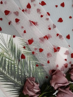 AZO Gratis Gadis Kecil Merah Hati Kain Renda Bordir Gaun Malam