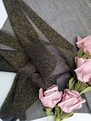 Emas Lurex Mesh Tulle Kain Renda Metalik Untuk Kemeja Wanita Bottoming