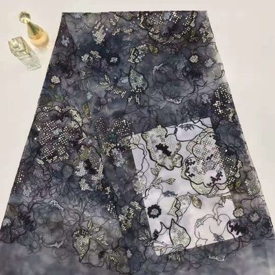125CM Kain Bordir Payet Bunga Renda Untuk Gaun Blus