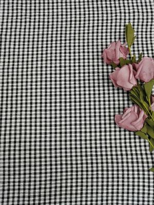 Putih Hitam Warp Knitting Kotak-kotak Peregangan Kain Renda Jaring Berat