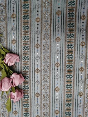 Pola Geometris Renda Berwarna Kain Bordir Payet Voile