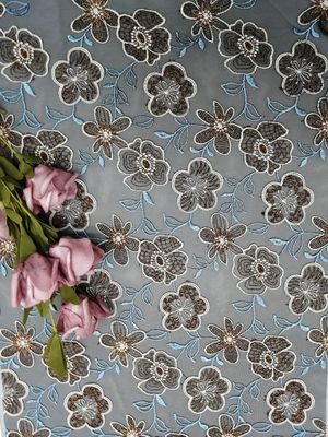 Kain Pakaian Wanita Berwarna Renda Bunga Bordir