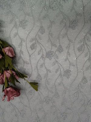 Kain Renda Bordir Bunga Tulle 3D Untuk Gaun Pesta