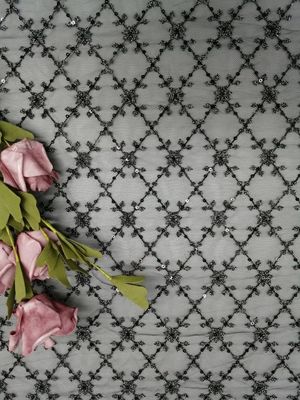 ODM Tulle Mesh Payet Kain Bordir Untuk Artikel Tempat Tidur