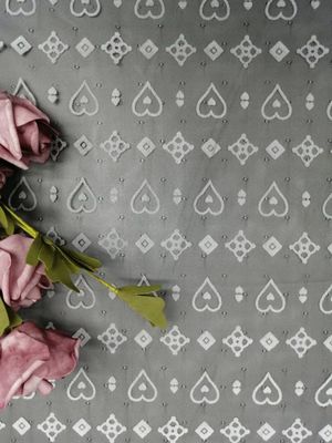 AZO Gratis Tulle Mesh Dicetak Kain Renda Balck Tanah Putih Berkelompok