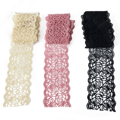 3 "Pink Polyester Lace Potong Aksesoris Pakaian Dekorasi Pernikahan