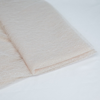 Cream Floral Overlay Tipis Bordir Renda Kain Tulle OEKO - Tex Standard