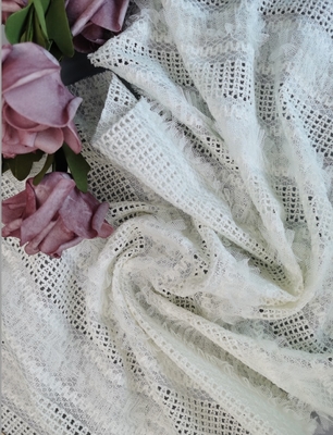 Kain Renda Bordir Pengantin Putih Kain Gaun Gaun Pengantin Elegan