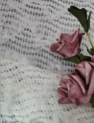 putih 3D Floral Lace Fabric Anak-anak Dress Fabric crochet Lace