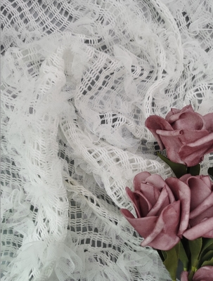 putih 3D Floral Lace Fabric Anak-anak Dress Fabric crochet Lace