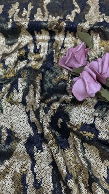 124cm Multi Color Sequins Kain bordir Dengan Ground Mesh Untuk gaun malam