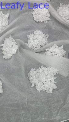 Kain Tulle Rantai Daun Kain renda bordir Bunga Bernafas Rantai Daun Untuk Kostum