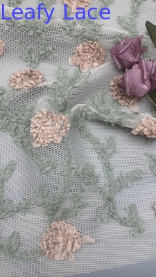 Kain renda bordir 100% poliester mesh tanah Kualitas tinggi untuk gaun pengantin