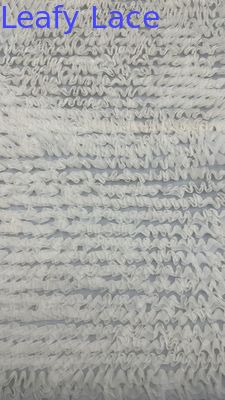 Kain renda pleated 100% poliester mesh tanah bernapas mewah untuk gaun pengantin