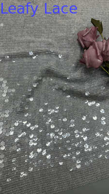 Sequin kain bordir Plaid Desain bersinar Bernafas mewah untuk gaun pesta