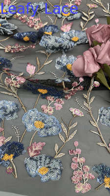 Sequin Kain renda bordir Elegant Mesh Disesuaikan Kain koleksi baru