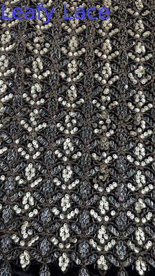Kain renda bersulaman berkualitas tinggi mewah bersulaman desain khusus untuk gaun