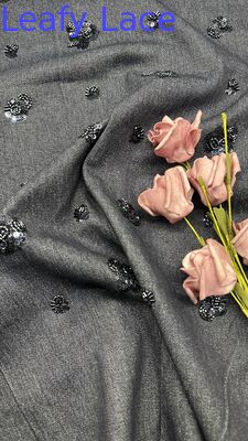 OEM Kain renda Produsen untuk desainer busana Sequin bordir Kain renda elegan warna indah