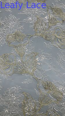 Kain renda bordir premium untuk pakaian couture dekoratif Kain renda bordir untuk gaun elegan