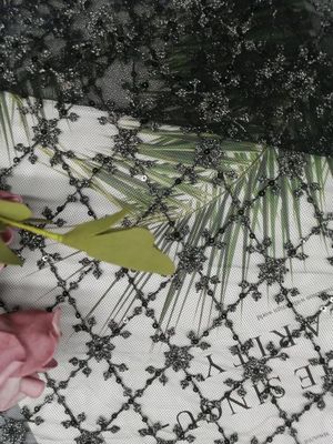 ODM Tulle Mesh Payet Kain Bordir Untuk Artikel Tempat Tidur