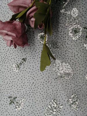 Berwarna Foil Dicetak Kain Renda Bordir Shimmer Tulle
